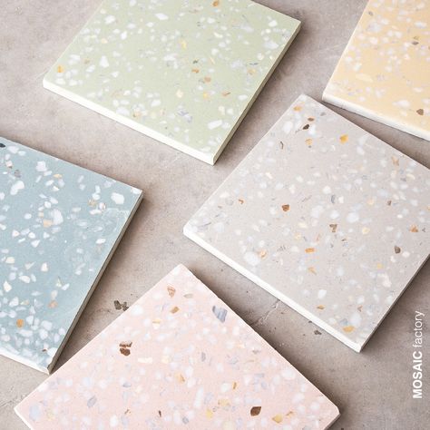 So many #terrazzo tiles to choose from! | #mosaicdelsur Marble 5 terrazzo collection available in many colours| What is your favourite? .… Pastel Terrazzo, Marble Bathroom Decor, Modern Terrazzo, Marble Bathroom Floor, Terrazzo Marble, Ceramic Tile Bathrooms, Design Online Shop, Terrazzo Tile, Terrazzo Tiles