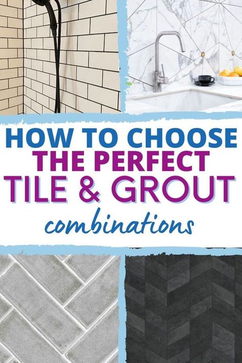 Black Tile Grout, Grey Grout Bathroom, Dark Grey Subway Tile, Grey Tile Grout, Black Tiles Kitchen, Blue Herringbone Tile, Dark Tile Floors, Tile Grout Color, Grout Colors