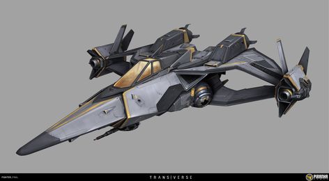 ArtStation - Transverse Fighter Ship, Swang . Space Fighter, Space Ships Concept, Space Ship Concept Art, Ship Design, Starship Concept, Space Craft, Starship Design, Sci Fi Ships, Star Fox