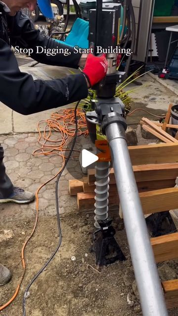 Travis Collins on Instagram: "No more concrete. Ready to build on immediately. This is the @stopdigging_north_america ground screw system. Any terrain. Many sizes available to fit any needs.  110v powered or skid steer hydraulic setup  @mtgroundscrew demonstration videos used in this compilation  @legacy_decking dock piling repair demonstration shown  #deck #decking #foundation #dock #fence #shed #groundscrew #construction #contractor #concrete" Building Hacks, Mini Barn, Concrete Fence, Foundation Repair, Concrete Tools, Skid Steer, Building A Shed, No More, Fence