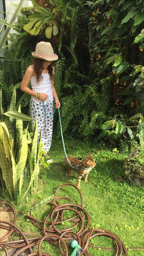 Isabella paseando a Bombay Gato Bengali, Panama Hat, Panama, Nike