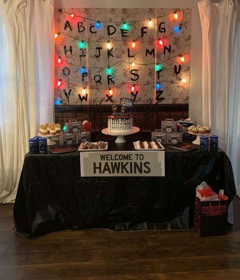 Stranger Things Decorations, Stranger Things Birthday Party Ideas, Stranger Things Birthday Party, Stranger Things Birthday, Stranger Things Halloween Party, Stranger Things Theme, 11 Stranger Things, Stranger Things Halloween, 13th Birthday Parties