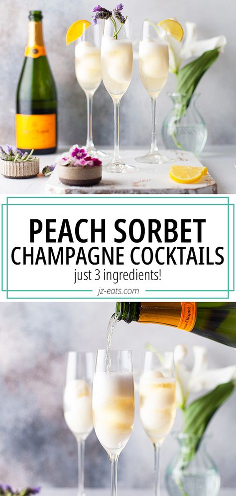 champagne cocktails in 3 glasses with a champagne bottle Shampine Drink, Champagne Summer Drinks, Pretty Champagne Drinks, Champagne Problems Cocktail, Easter Champagne Drinks, Signature Champagne Cocktail, Tropical Champagne Cocktail, Fancy Champagne Drinks, Champagne Drink Ideas