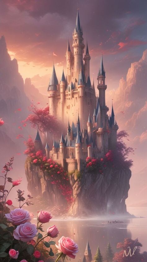 Castle Aesthetic Drawing, Enchanted Castle, Castle Aesthetic, Beautiful Art Pictures, Pretty Landscapes, Beautiful Dress Designs, Fantasy Castle, Dress Designs, Fantasy World