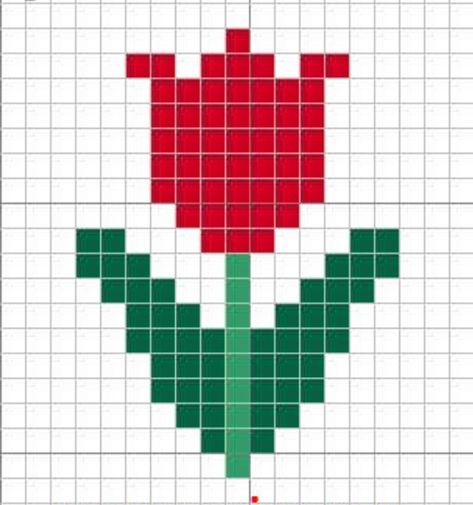 Simple Flower Cross Stitch Pattern, Simple Cross Stitch Flower, Small Flower Pixel Art, Crochet Butterfly Pattern, Simple Hand Embroidery Patterns, Tiny Cross Stitch, Potholder Patterns, Paper Weaving, Small Cross Stitch