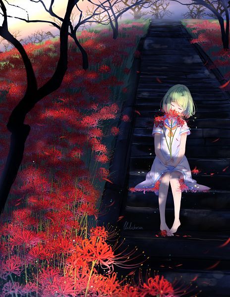 Lluluchwan (2480x3207 10,373 kB.) Anime Flower, Lily Wallpaper, Red Spider Lily, Spider Lily, Red Spider, Stock Design, Anime Angel, Dark Anime, Anime Kawaii