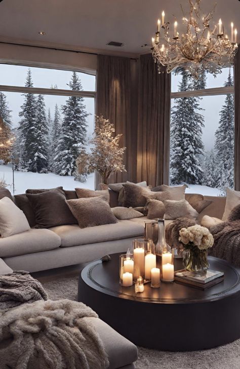 Winter Ambiance, Apartment Decoration, Room Sprays, التصميم الخارجي للمنزل, Hus Inspiration, Winter Home Decor, Rustic Living, Dream House Interior, Rustic Living Room