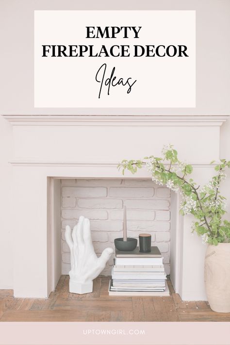 Fireplace Halloween Decor, Fireplace Books, Fireplace Filler, Cottagecore Decor Ideas, Fireplace Halloween, Empty Fireplace Ideas, Empty Fireplace, Modern Fireplace Ideas Living Rooms, Fireplace Styling