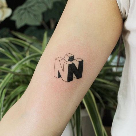 Nintendo Tattoo, Gaming Tattoo, Hot Tattoos, Nintendo Wii, Geometric Tattoo, Tattoo Design, Tattoo Designs, Nintendo, Tattoo Ideas