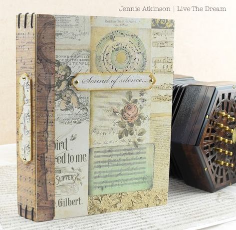 Three Dimensional Art, Music Journal, Dimensional Art, Mixed Media Art Canvas, Music Paper, Release Party, Pocket Journal, Party Projects, Garden Journal