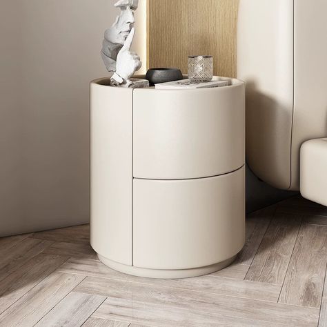 Graces Bedside Table blends elegance and durability with its PU leather finish and sturdy solid wood frame. The curved drawers enhance functionality, while the round design adds a modern touch. Perfect for contemporary interiors, offering both style and long-lasting quality. Specifications: Type: 2-Drawer Bedside Table Materials: Solid Wood, PU Leather Finish Dimensions (L x W x H): 40 x 40 x 50cm (16 x 16 x 20in) @fchf.city #modernfurniture #bedsidetable #bedsidetables #bedroomdecor #bed... Artistic Furniture, Contemporary Interiors, Leather Finish, Elegant Dining, Round Design, Contemporary Interior, Bedside Table, Cupboard, Modern Furniture