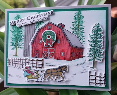 Farm Quilts, Farm Cards, Papercraft Christmas Cards, Christmas Barn, Homemade Holiday Cards, Stamped Christmas Cards, Farm Quilt, Homemade Christmas Cards, Christian Cards