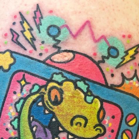 Reptar Tattoo, 90s Tattoos, R Tattoo, Matching Tattoo, Cartoon Tattoos, Thanks So Much, Tattoo You, To Meet, Meet You