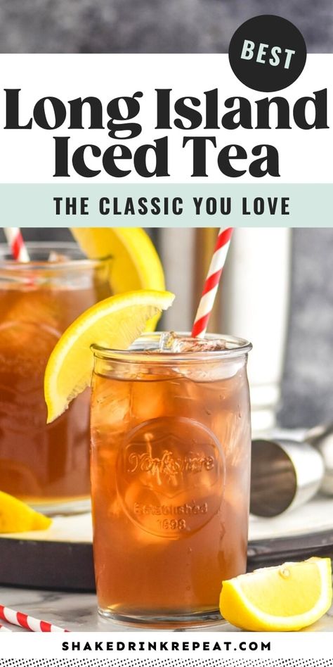 The Long Island Iced Tea is a well-known and well-loved boozy mixed drink that packs a lively punch. Easy Long Island Iced Tea, Long Island Tea Recipe, Iced Tea Alcohol Drinks, Best Long Island Iced Tea Recipe, Long Island Iced Tea Recipe Easy, Alcoholic Iced Tea, Island Drinks, Long Island Iced Tea Recipe, Long Island Tea