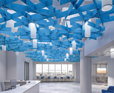 NEST - Frasch | Open Office Acoustical Solutions Acoustic Clouds, Acoustical Ceiling, Sustainability Projects, Bathroom Retreat, Material Library, Spa Like Bathroom, Threaded Rods, Acoustic Solutions, Sound Absorption