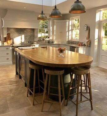 Oval Kitchen Island With Seating, Rounded Kitchen Island With Seating, Kitchen Island With Round Table At End, Kitchen Island With Seating At End, Extend Kitchen Island, Rounded Island Kitchen, Kitchen Island With Table Extension, Rounded Kitchen Island, Violet Kitchen