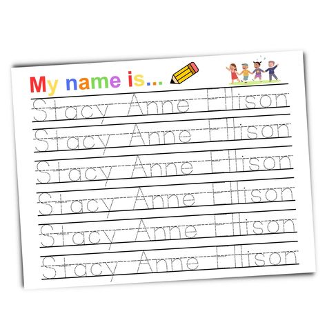 PRICES MAY VARY. Personalized Name Tracing Worksheet. Convenient to practice handwriting at home, for a special activity at school, for homework, or to supplement your homeschool curriculum. Practically used for preschoolers, kindergarteners, first graders, or those who want extra writing practice at home. Following the dots to trace your name is always a fun educational activity. Available Options: 10 Sheets (Copies), 25 Sheets (Copies), 50 Sheets (Copies), or 1 Laminated Worksheet with a Dry E Lowercase Letters Printable, Cursive Practice Sheets, Journal Activities, Letter Practice Sheets, Free Kindergarten Printables, Positive Classroom Management, Kids Handwriting Practice, Practice Handwriting, Name Tracing Worksheets