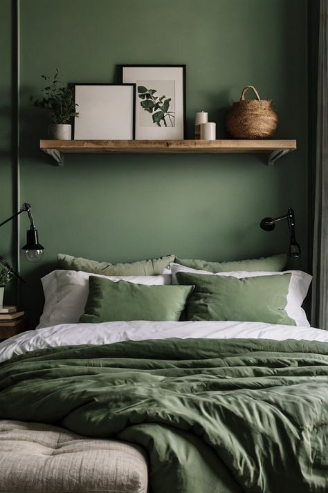 20 Sage Green Bedroom Essentials to Transform Your Space – Cozynity Nest Seafoam Green Bedroom, Sage Green And Grey, Rustic Platform Bed, Light Green Bedrooms, Olive Green Bedrooms, Bedroom Bedding Ideas, Green Bedroom Ideas, Green Bedroom Design, Rustic Bed Frame