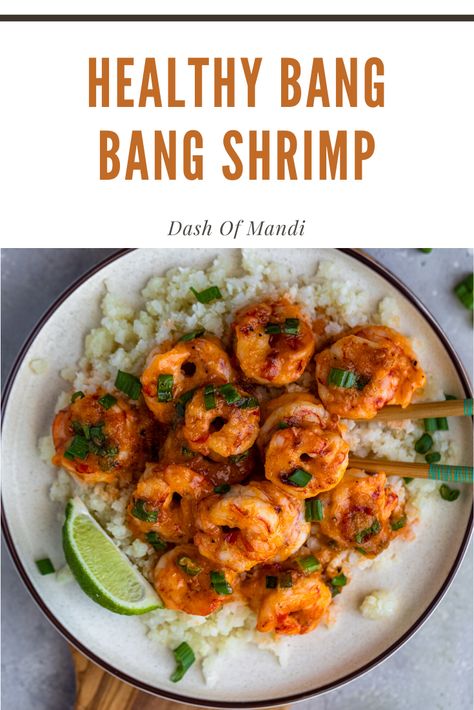 Healthier and easy bang bang shrimp! Goes great on any type of rice or lettuce wraps! Pioneer Woman Shrimp Lettuce Wraps, Healthy Dynamite Shrimp, Healthy Shrimp Recipes Macros, Low Carb Meals Shrimp, Easy Healthy Shrimp Recipes Clean Eating, Healthy Eating Shrimp Recipes, Macros Shrimp Recipe, Low Calorie Recipes With Shrimp, Bang Bang Shrimp Lettuce Wraps