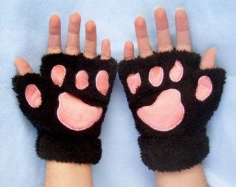 Gloves With Nails, Cat Paw Gloves, Cat Gloves, Paw Gloves, Look Grunge, With Nails, Cat Paw, Cat Costumes, Animal Ears