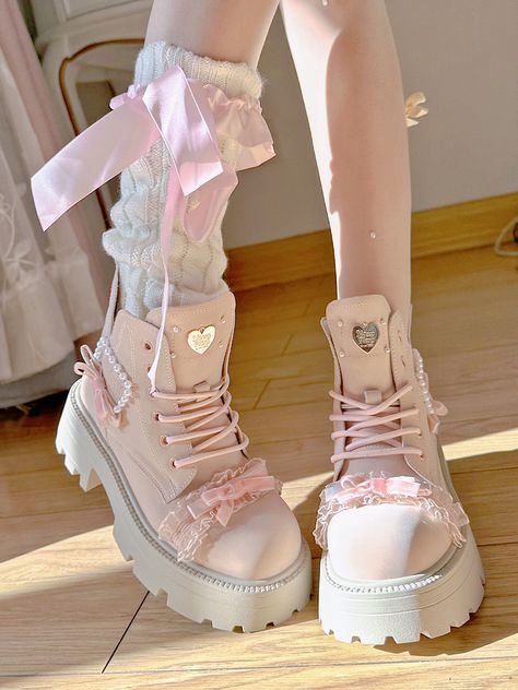 Pink Anime Icon, Dr Mundo, Fairy Shoes, Pink Anime, Dr Shoes, Cute Shoes Heels, Kawaii Shoes, Girly Shoes, Aesthetic Shoes