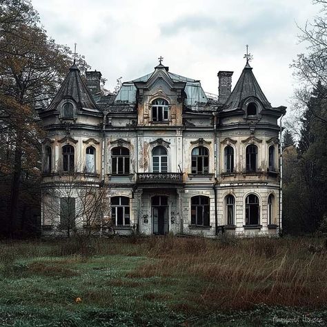 Run Down Mansion, Old Victorian Castle, Abandoned Opera House, Old Run Down Houses, Abandoned Victorian Mansions, Old Time Mansion, Southern Gothic Mansion, Old Timey Mansion, 1800 Mansion