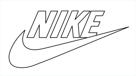 Logo Step By Step, Nike Drawing, Sports Brand Logos, Nike Svg, Easy Graffiti, Nike Signs, Logo Outline, Nike Symbol, Nike Art