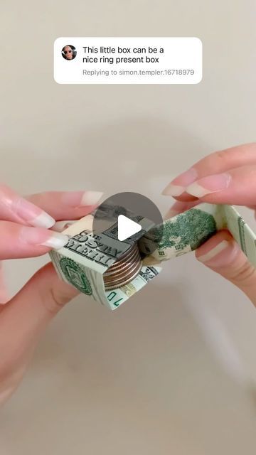 Valentina Balance on Instagram: "How to fold a dollar gift box easy #diy #giftideas" Money Folding Ideas Easy Step By Step, How To Gift Money, Money Pull Box Diy, Folded Dollar Bills Easy, Folding Money For Gifts, How To Fold Money For Gifts, Diy Money Box Ideas, Fold Money For Gifts, Money Folding Ideas