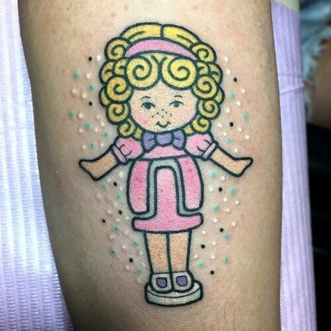 Polly pocket tattoo Kawaii Tattoos, Alex Strangler, Barbie Tattoo, 90s Tattoos, Ghost Tattoo, Kawaii Tattoo, Fresh Tattoo, Mermaid Tattoo, Hair Tattoos