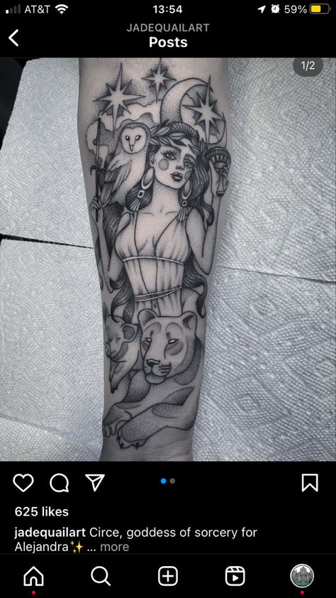 Circe Goddess Tattoo, Circe Goddess, Water Tattoo, Goddess Tattoo, Mythology Tattoos, Long Beach, Tattoos, On Instagram, Black