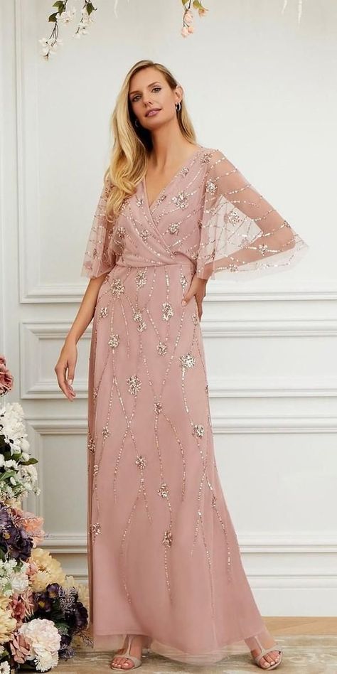 15 Blush Pink Mother Of The Bride Dress ❤ blushpink mother of the bride dress long sequins blush adriana papaell ❤ #weddingdresses Styles Plus Size, Engagement Dress For Groom, Pink Mother Of The Bride, Blush Sequin Dress, Mothers Gowns, Mom Wedding Dress, Bride Attire, Mother Of The Bride Dresses Long, Simple Gowns