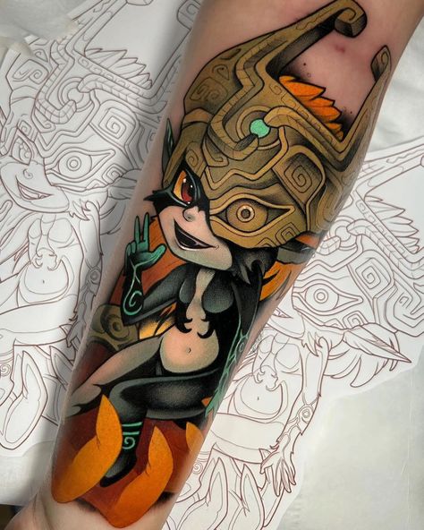 Midna Tattoo, Loz Tattoo, Nerd Tattoos, Video Game Tattoos, Steampunk Tattoo, Zelda Tattoo, Army Tattoos, Princess Tattoo, Couple Tattoos Unique