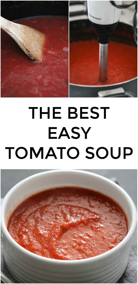 Easy Homemade Tomato Soup, Easy Tomato Soup Recipe, Homemade Tomato Soup Recipe, Best Tomato Soup, Homemade Tomato Soup, Tomato Soup Easy, Tomato Soup Homemade, Tomato Soup Recipe, Canned Tomato Soup