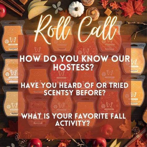 Scentsy Party Line Up Fall, How Do You Know The Hostess Scentsy Fall, How Do You Know Our Hostess Scentsy, How Do You Know The Hostess Scentsy, Fall Scentsy Party Games, Scentsy Fall Party Posts, Scentsy How Do You Know The Hostess, Scentsy Fall Winter 2023 Party, Scentsy Fall Party