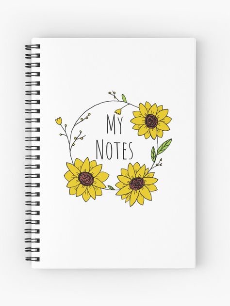 Cute Sunflower, Sunflower Wreath, Line Graphs, Sunflower Wreaths, Sunflower Design, Journal Design, Journal Paper, Hardcover Notebook, How To Decorate