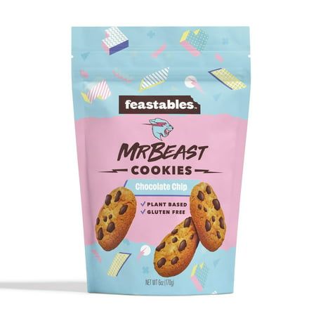 Dreamy, classic, and crunchy Chocolate Chip Cookies made with only the best and simplest ingredients. Feastables is on a mission to change the way you snack. Founded by MrBeast in order to create delicious snacks with ingredients you can trust. Our snacks will not only level up your day, but it will leave you wondering how you can get your hands on more. Size: 6 oz. Crunchy Chocolate Chip Cookies, Cookies Branding, Make Chocolate Chip Cookies, Cookie Types, Double Chocolate Chip Cookies, Delicious Snacks, Organic Chocolate, Best Chocolate Chip Cookie, Gluten Free Cookies