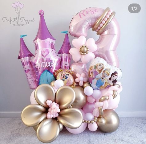 Princess Balloon Arrangement, Disney Princess Birthday Balloons, Princess Balloon Backdrop, Disney Princess Balloon Bouquet, Disney Princess Balloon Decorations, Princess Birthday Balloons, Barbie Balloon Bouquet, Princess Balloon Bouquet, Princess Balloon Garland