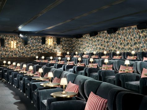 Soho House Mumbai Adapts their Design Language to the “Beverly Hills of Bollywood” - Design Milk Soho House Mumbai, Modern Luxury Interior, Padded Wall, Home Theater Rooms, Room Screen, Theater Room, Cinema Room, Minimalist Furniture, Plaza Hotel