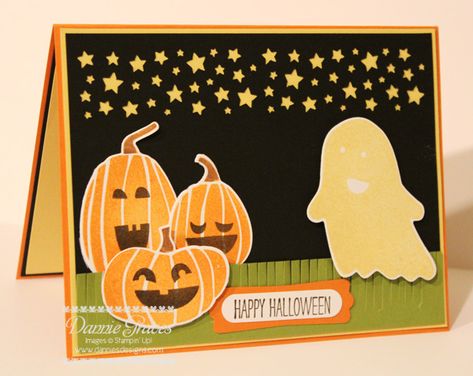 Halloween Cards Diy, Halloween Post, Halloween Cards Handmade, Pumpkin Cards, Fall Fest, Paper Smooches, Halloween Diy Crafts, Halloween Card, Sketch Challenge