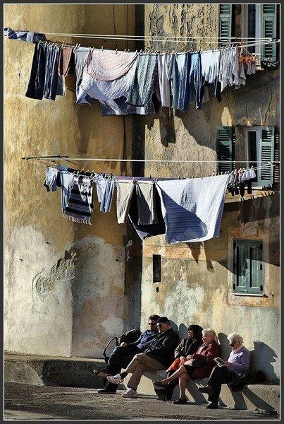 Winter in Liguria, Italy by Antonio Andreatta Fancy Garden, Clothes Hanging, Italian Life, Drying Machine, Old Building, Clothes Line, Street Scenes, Positano, Amalfi