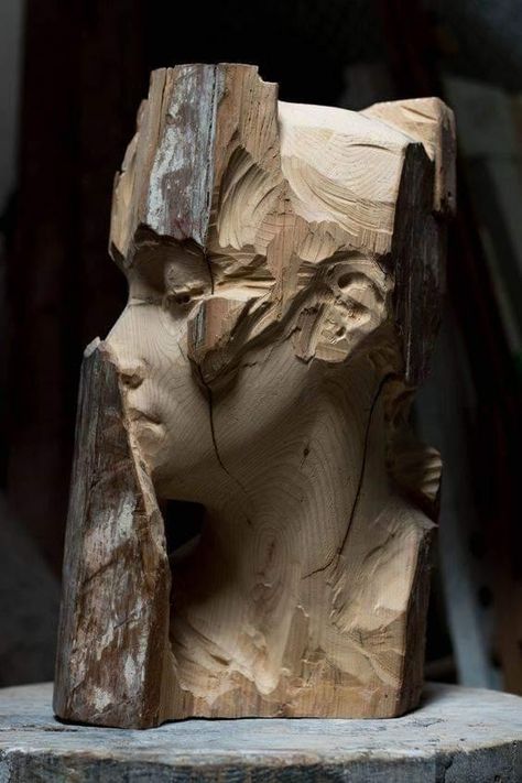 Wood Sculpture Ideas, Wooden Sculpture Art, Wood Carving Ideas, Wood Sculpting, Wood Art Sculpture, Wood Carving Sculpture, Tre Kunst, Wood Carving Art Sculpture, Wood Sculpture Art