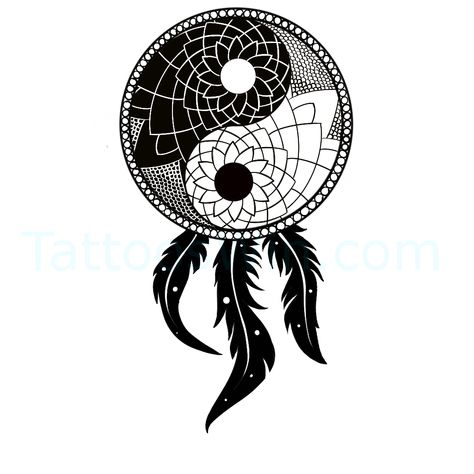 Yin Yang Tattoo Designs, Dreamcatcher Tattoo Meaning, Tattoo Dreamcatcher, Yin Yang Tattoo, Tattoos For Men And Women, Yang Tattoo, Yin Yang Tattoos, Tattoo Meanings, Original Tattoos