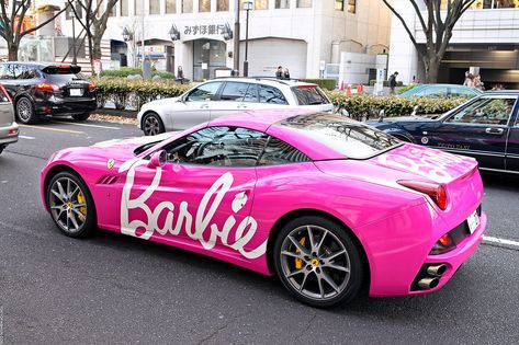 Pink Ferrari, Barbie Beach, Barbie Car, Pink Jeep, Real Barbie, Ferrari California, Girly Car, Foose, Barbie Life