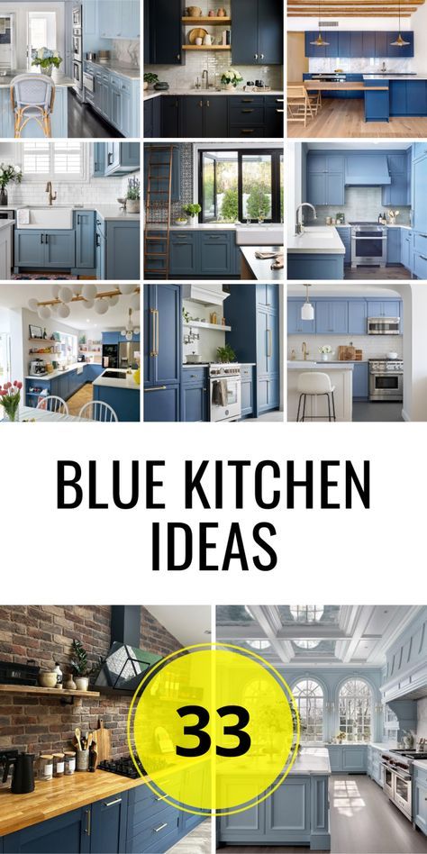 33 Blue Kitchen Ideas: Inspire Your Home with Oceanic Tones - placeideal.com Kitchen Backsplash Ideas With Blue Cabinets, Navy Backsplash, Blue Kitchen Decor Ideas, Blue Country Kitchen, Bold Backsplash, Blue Kitchen Ideas, Blue Kitchen Walls, Dark Blue Kitchens, Blue Kitchen Designs