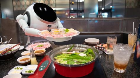 Robot Restaurant, Future Technology Concept, Food And Beverage Industry, Robotics Projects, Menu Inspiration, Restaurant Marketing, Tourism Industry, Fast Food Restaurant, Fine Dining Restaurant