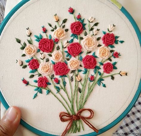 How to Make a Beautiful Rococo Rose Embroidery - Community Embroidery Simple, Rose Embroidery Designs, Rose Embroidery Pattern, Embroidery Rose, Miniature Embroidery, Embroidery Hoop Wall Art, Ideas Embroidery, Ribbon Embroidery Tutorial, Handmade Flowers Fabric