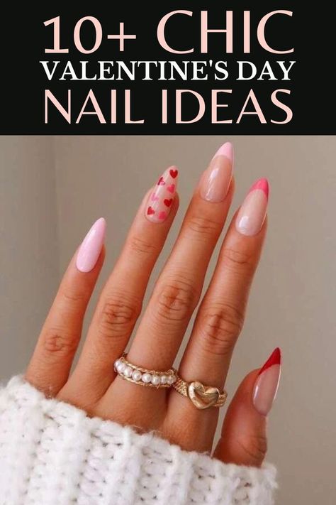 Valentine's Day Nail Design, Pink French Tips, Romantic Nails, Pink French, French Tips, Fabulous Nails, Pink Hearts, Valentine's Day Nails, Perfect Nails