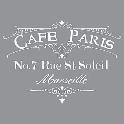 Deco Art Cafe Paris Stencil French Stencil, Bee Stencil, Cafe Paris, Chalky Finish Paint, Laser Cut Stencils, Art & Craft Paint, American Decor, Sign Stencils, Americana Decor