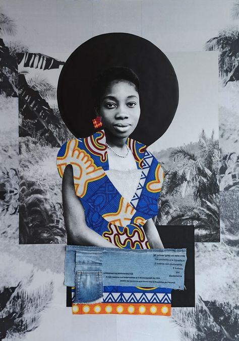 Giana De Dier Introduces Anonymous Women of the African Diaspora in Bold Collaged Portraits — Colossal Craft Photography, Colossal Art, Paper Weaving, Modern Crafts, Visual Culture, African Diaspora, Pop Up Book, Japanese Paper, Found Object