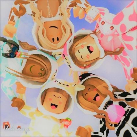 Roblox Group, 5 Best Friends, Peach Aesthetic, Group Pictures, Roblox Roblox, Cute Profile Pictures, Wallpaper Iphone Cute, Friend Pictures, بلاك بينك